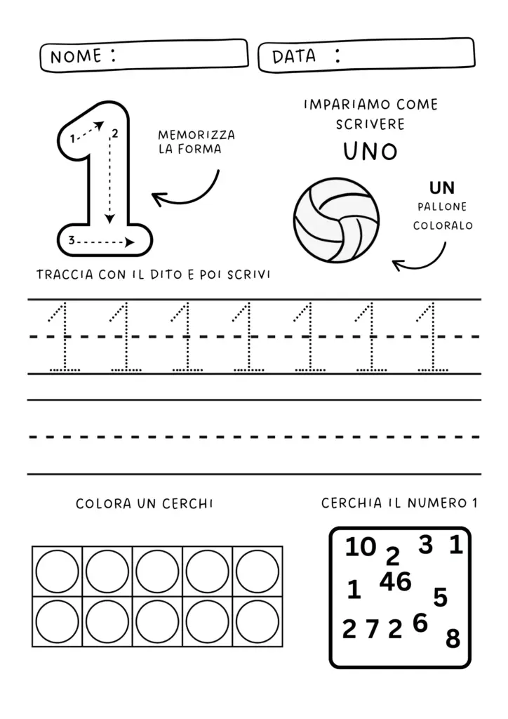 scrivi i numeri